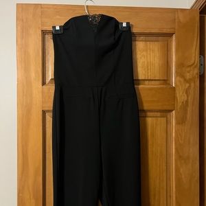 Black Guess Jumpsuit cut-out lace v in front